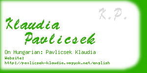 klaudia pavlicsek business card